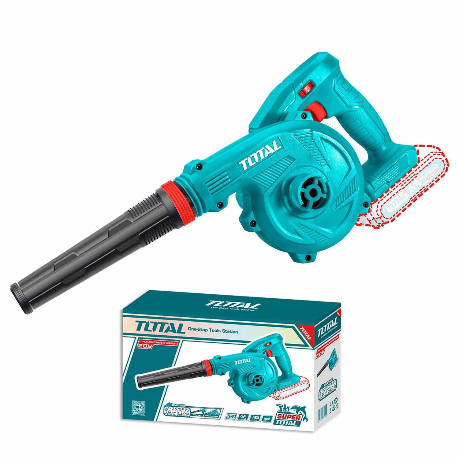 SOPLADOR INALAMBRICO 20V 2,7 M3 2 SUPER TOTAL S/BAT S/CARGAD