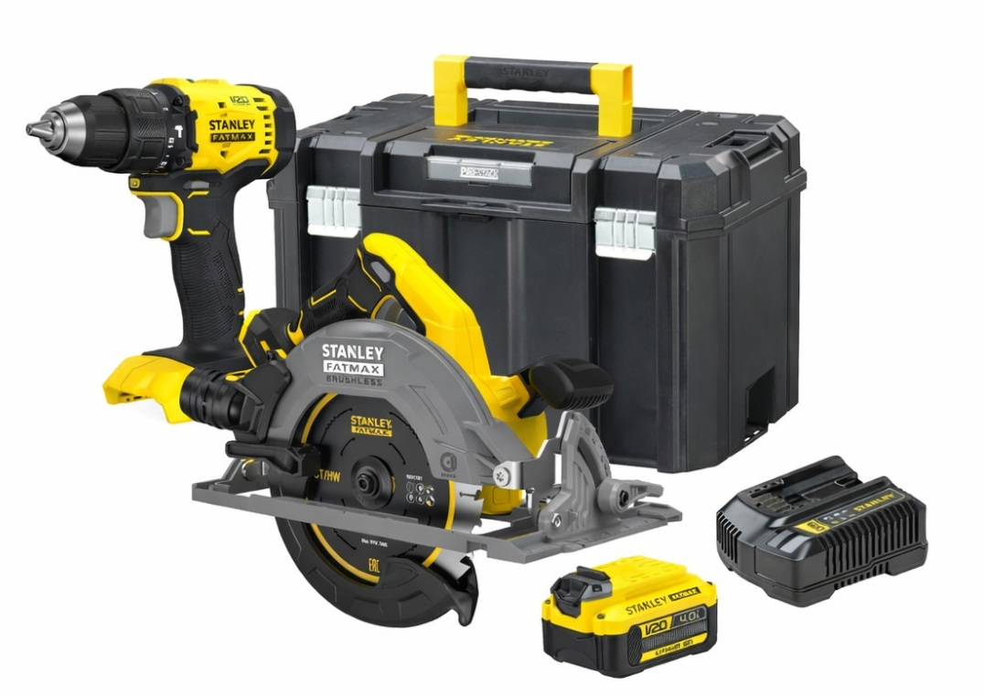 KIT TALADRO ATORNILLADOR Y SIERRA CIRC INALAM STANLEY 20V